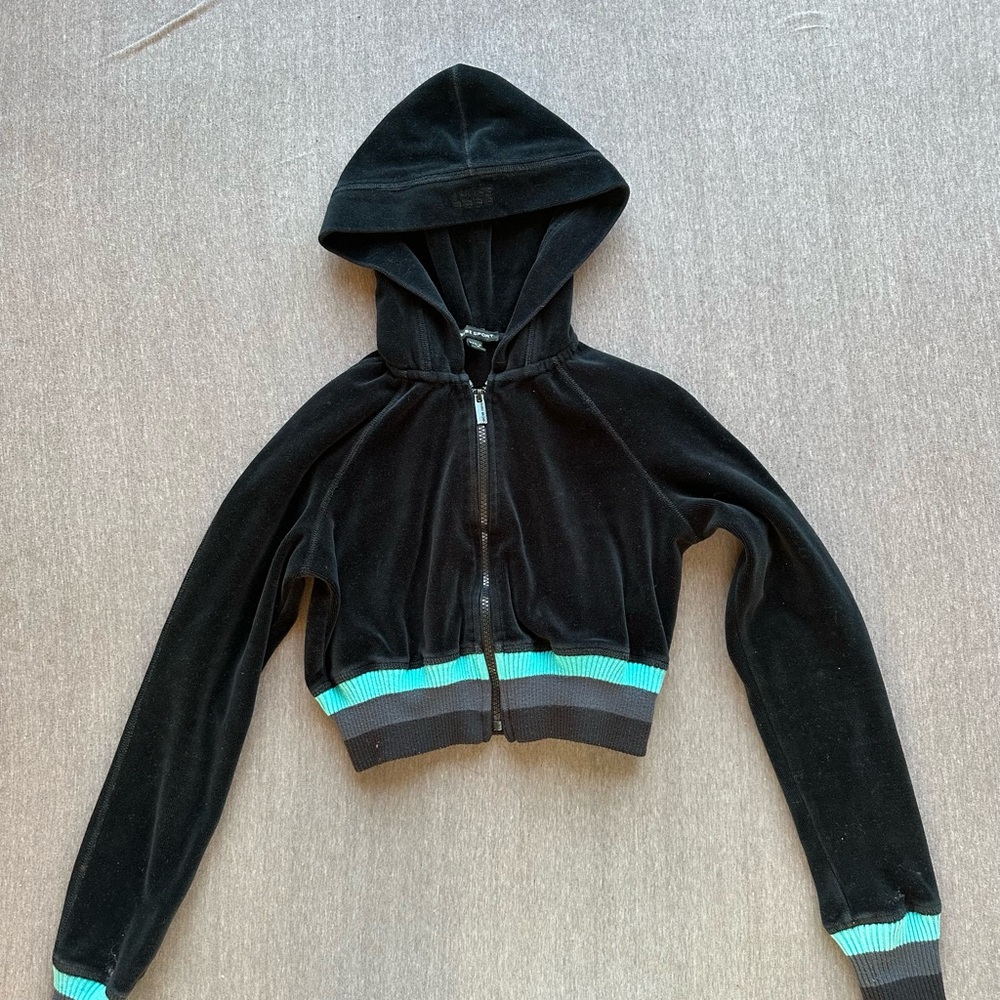 Bebe Sport Black Zip-Up Hoodie